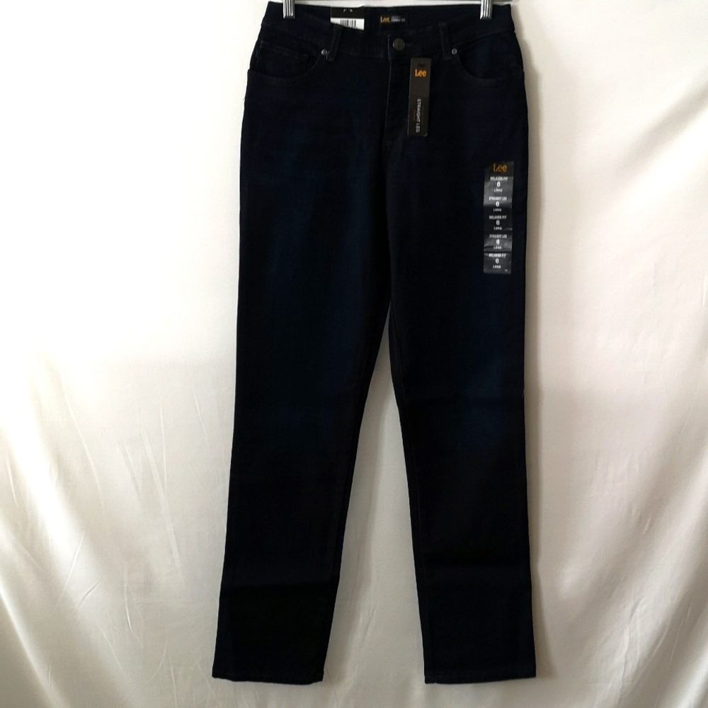 NWT Lee Jeans, Size 6 Long, Dark Blue, Relaxed Straight, Mid-rise.